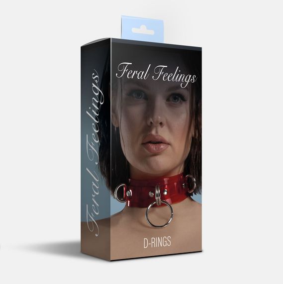 Нашийник для фіксації Feral Feelings - D-Rings Red Trasparent | Зображення 1