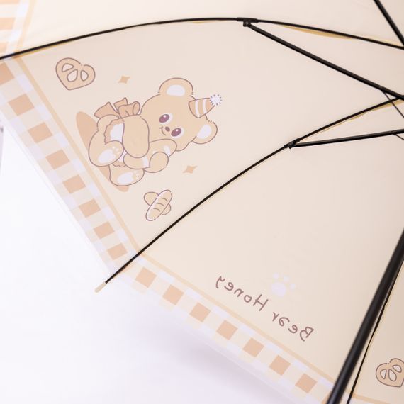 Класична дитяча парасолька-тростина напівавтомат з поліестеру міцна надійна 8 спиць діаметр 94 см Жовтий HP-23-11Y | Зображення 7