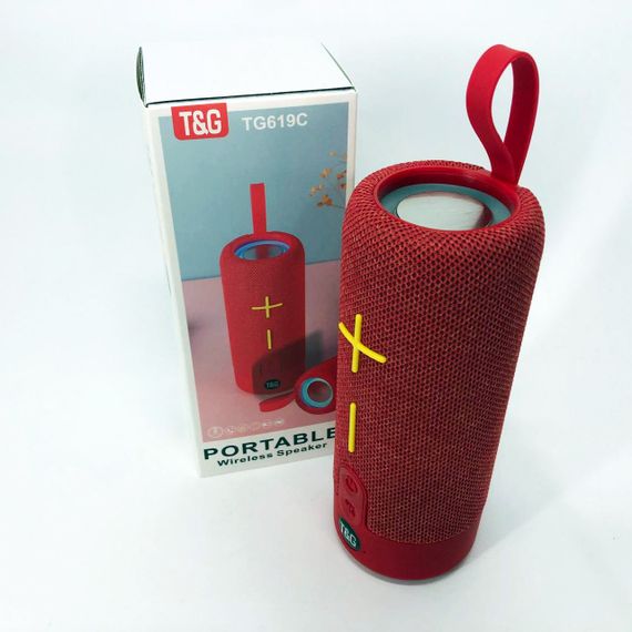 Портативна Bluetooth колонка TG619C FM-радіо USB/TF з ремінцем, гучна блютуз колонка. Колір: червоний | Зображення 8