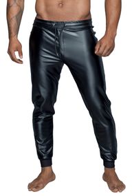 Мужские трегинсы Noir Handmade H063 Powerwetlook treggings, S, мокрый эффект, Черный, XL
