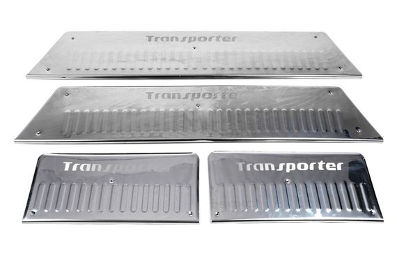 Накладки на внутрішні пороги (Carmos, сталь) 3 двері, Transporter для Volkswagen T5 Transporter 2003-2010 рр | Зображення 7