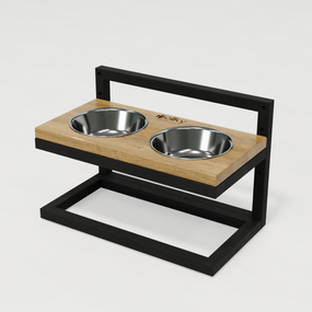 Миски на регулируемой подставке для маленьких собак Hollky Flex S (2 × 0.450 л) FS-422523-BLWH