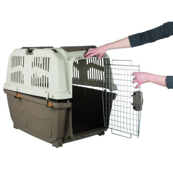 Контейнер-переноска Trixie для собак Skudo 5 вагою до 35 кг коричнева пластик розмір M 59x65x79 см | Зображення 3