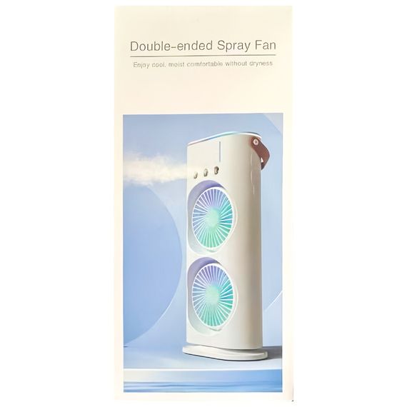 Настольный вентилятор F12 Spray Dual-Fan 2in1 с водяным охлаждением 1800mAh White | Зображення 4