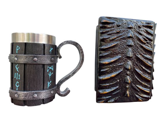 Подарунковий набір Кухоль 3D Скандинавські Руни та Блокнот 3D «Жар Серця Дракона» | Зображення 1