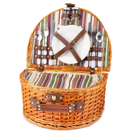 Кошик для пікніка на 4 особи Brown Jekko 40х31х20 см