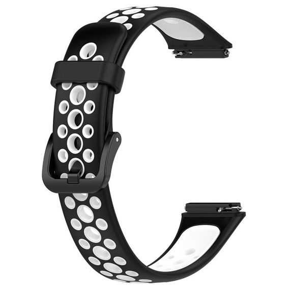 Силіконовий ремінець Primolux Perfor Classic для фітнес браслета Huawei Band 7- Black&White | Зображення 2