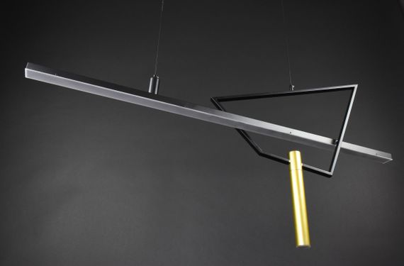 Люстра світлодіодна підвісна LED світильник для квартири на стелю лед 27174 Чорний 60-150х15х120 см. | Зображення 5