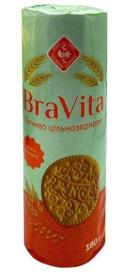 Печиво затяжне BraVita цільнозернова 160г (214196)