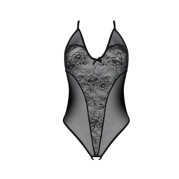 Боді з ажурним декором та відкритим кроком Passion URSULA BODY XXL/XXXL, black | Зображення 2