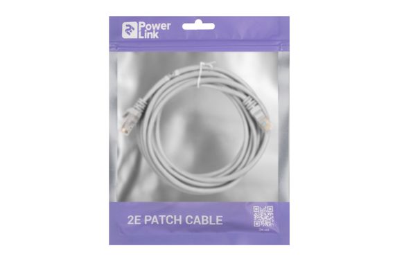 Патч-корд 2E Cat 5e,UTP,RJ45, 26AWG ,7/0.16 Cu, 3.00 m, PVC,Grey (2E-PC5ECOP-300GRY) | Зображення 2