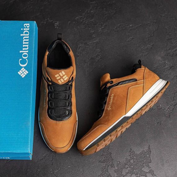 Шкіряні кросівки демісезонні Columbia рижі | Зображення 6