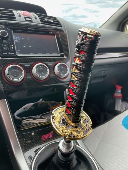 Ручка переключення КПП у стилі катани 20 см червона універсальна, насадка самурайський меч на ручку коробки передач | Зображення 6