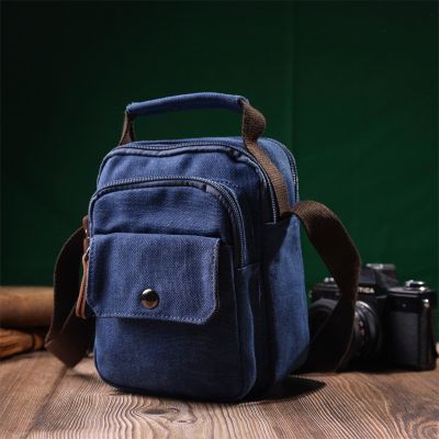 Сумка Vintage Невелика чоловіча з текстилю Синя (22221) | Зображення 2