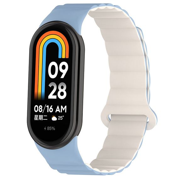 Ремешок Dual-color Magnetic для Xiaomi Mi Band 9/8 Lilac Blue / White