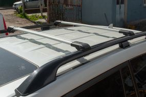 Перемички на рейлінги під ключ (2 шт) Сірий для Toyota Land Cruiser 200