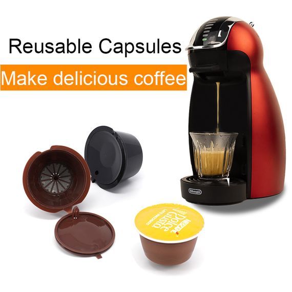 Многоразовая кофейная капсула для Nescafe Dolce Gusto/Nespresso — 1 шт. с фильтром, экологическая. Чёрная | Зображення 5