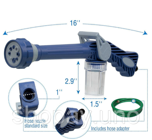 Водомет для миття авто, поливу рослин, розпилювач EZ JET Water Cannon | Зображення 5