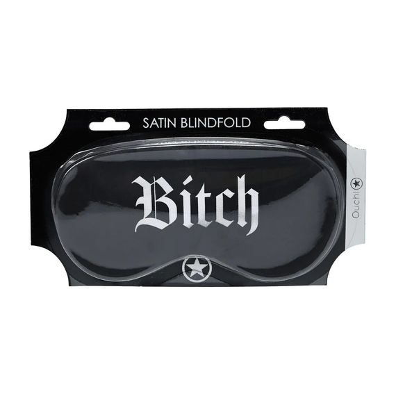 Маска на очі - Ouch! Satin Blindfold Bitch Black | Зображення 4