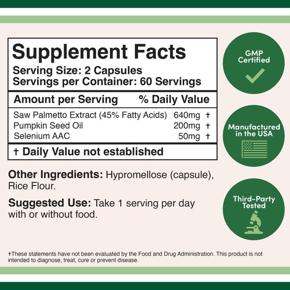 Підтримка здоров'я простати Double Wood Supplements Prostate Support Supplement 120 caps | Зображення 2