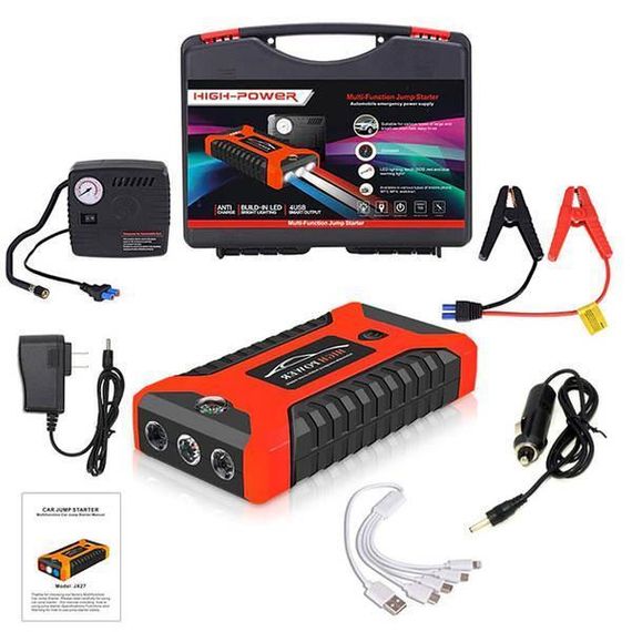 Пуско-зарядний пристрій з компресором 99800 мАг JUMPSTARTER JX27 WITH PUMP / Зарядний пусковий пристрій