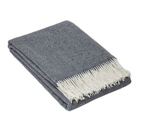 Плед вовняний Мериносовий Love You дрібний Зиґзаґ тем.сірий 140x200 см (6024)