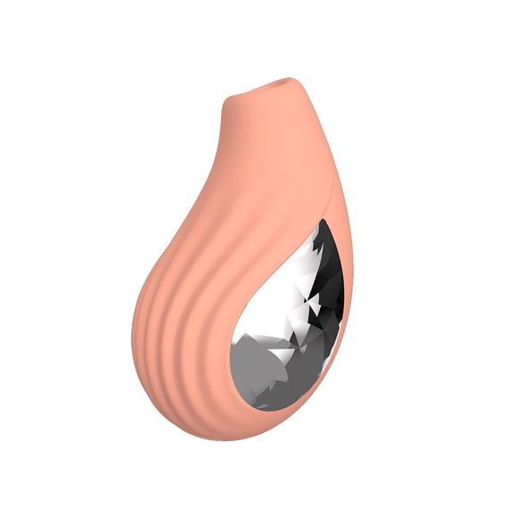 Вакуумний стимулятор для клітора з вібрацією Chisa Kissen Aria, силіконовий, бежевий Sex Aura | Зображення 2