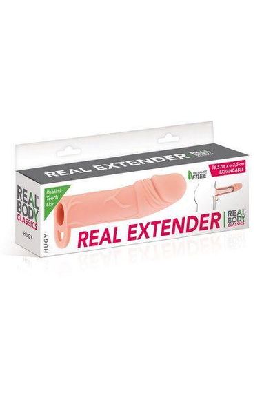 Насадка на член Real Body — Real Extender HUGY з відкритою головкою та кільцем для мошонки sexstyle | Зображення 3