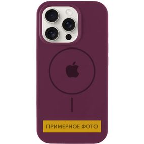 Чохол Silicone Case Full Protective (AA) with MagSafe для Apple iPhone 16 Plus (6.7") Бордовий / Plum