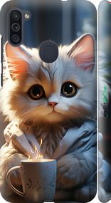 Чохол на Samsung Galaxy M11 M115F Білий кіт "5646m-1905-2448"