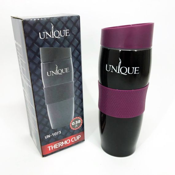 Термокухоль UNIQUE UN-1073 0.38 л, Мандрівний термос, Фляга для пікніка. Колір: фіолетовий