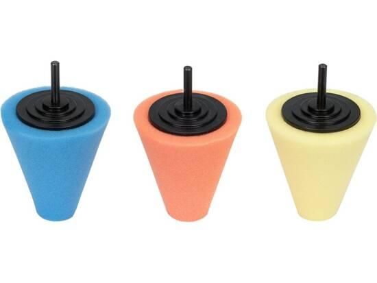 Губки полірувальні конусні для колісних дисків YATO на шпинделі Ø= 6 мм, Ø= 30-75 мм, h= 80 мм, 3 шт YT-47945 | Зображення 1