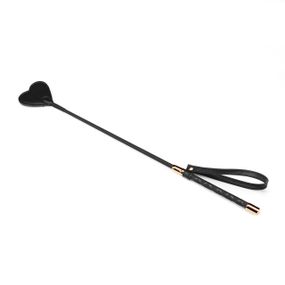 Шлепалка-сердечко Liebe Seele Black Organosilicon Riding Crop, экокожа sexstyle