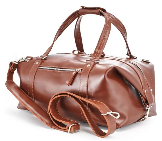 Шкіряна дорожня сумка Skin and Skin Stout M 45x22x23 см Коньячна (BB01MCO) | Зображення 5
