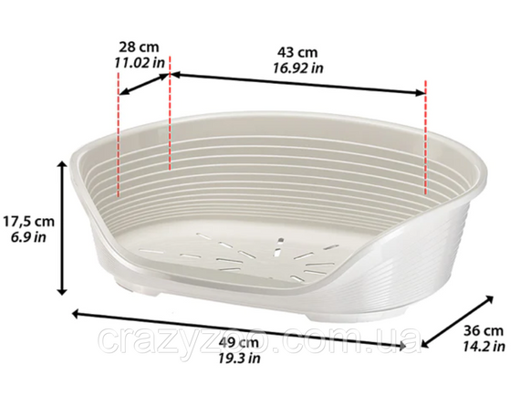 Пластиковий лежак для собак та котів Ferplast Siesta Deluxe 2 чорний 49х36х17.5 см 70202936 | Зображення 1