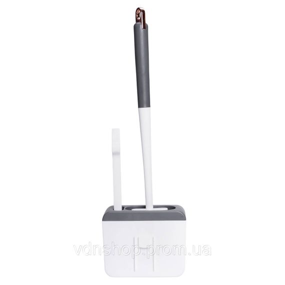 Силиконовый ершик для туалета настенный 13×5.5×42 (см) ерш для унитаза силиконовый с щеткой ёршик для унитаза HP-35015-48DG | Зображення 8