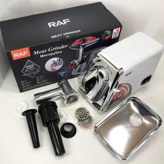 Електрична м'ясорубка RAF R.3368 2500W Нержавіюча сталь, м'ясорубка електрична метал | Зображення 7