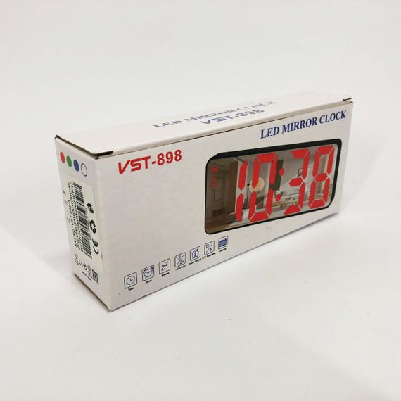 Электронные настольные LED часы от USB VST-898-5 с будильником WR-575 и термометром | Зображення 4
