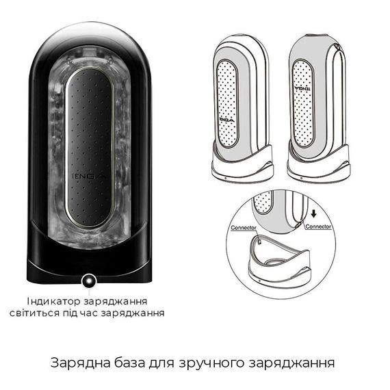 Вібромастурбатор Tenga Flip Zero Electronic Vibration Black, змінна інтенсивність, розкладний | Зображення 6