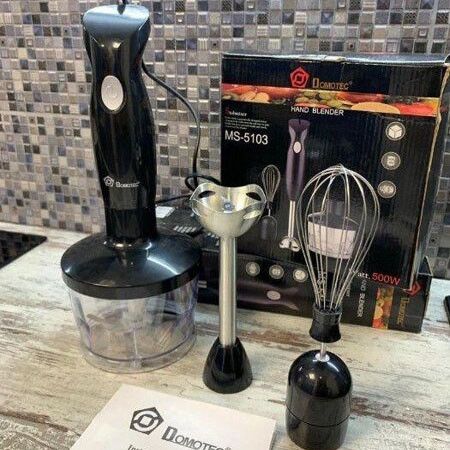 Ручной погружной блендер DOMOTEC MS-5103, Маленький блендер, Блендер AM-217 погружной нержавеющая | Зображення 6