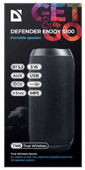 Портативна акустика Defender Enjoy S100 Black (65101) | Зображення 5