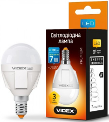 Лампа G45 7W E14 3000K 220V LED Videx