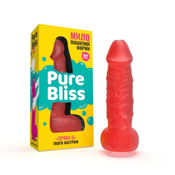 Крафтове мило-член із присоскою Pure Bliss BIG Red, натуральне | Зображення 1