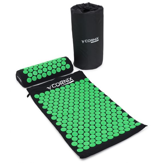 Килимок акупунктурний з валиком Cornix Classic Mat Аплікатор Кузнєцова XR-0110 Black/Green | Зображення 2