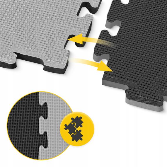 Мат-пазл (ласточкин хвіст) 4FIZJO Mat Puzzle EVA 100 x 100 x 2 cм Black/Grey (P-5907739316226) | Зображення 8