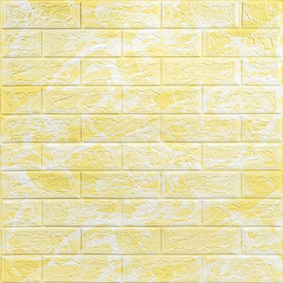 Декоративна 3D панель самоклейка під цеглу Бежевий мармур 700х770х5мм (062) SW-00000032