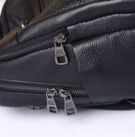 Рюкзак жіночий шкіряний з тичненням під рептилію чорний 34926 | Зображення 8