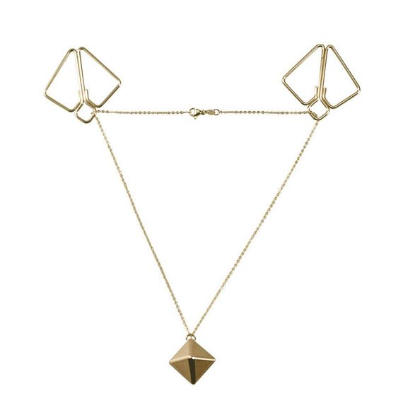 Затискачі для сосків із важкою підвіскою LOCKINK Nipple Clamps with Heavy Pendant - Golden sexstyle