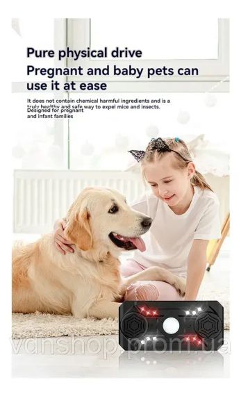 Ультразвуковой репеллент от насекомых Siurn с двумя динамиками, USB-питание, 3 режима, черный | Зображення 2