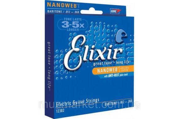 Струни для електрогітар ELIXIR NANOWEB BARITONE | Зображення 1